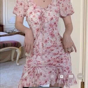 Puff-Sleeve Floral dress